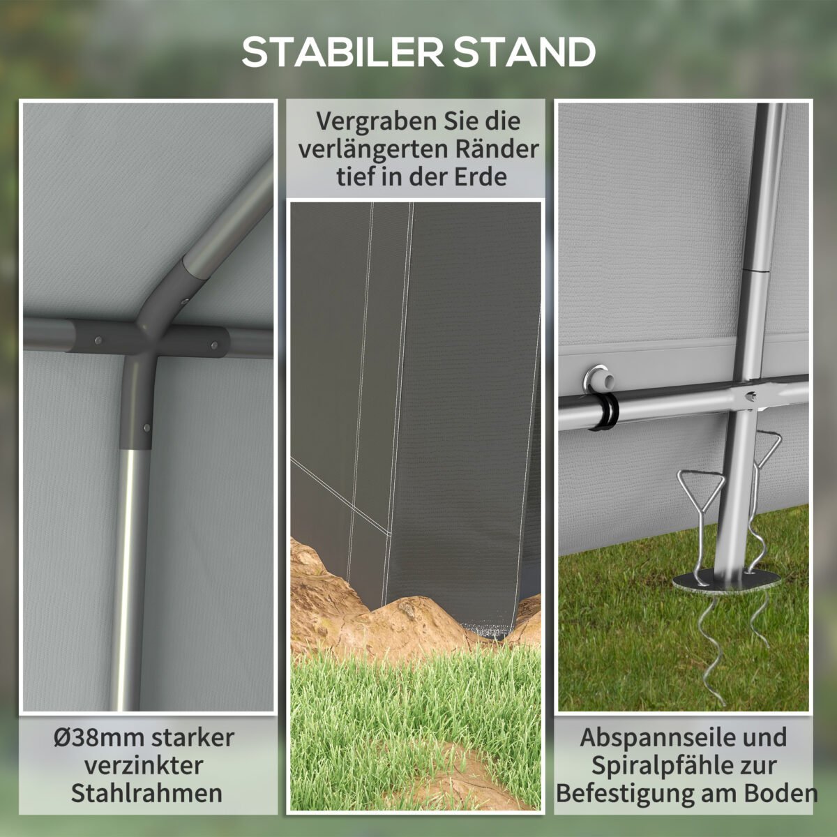 Garažo palapinė su užvyniojamomis durimis ir ventiliacijos langu – Paveikslėlis 5