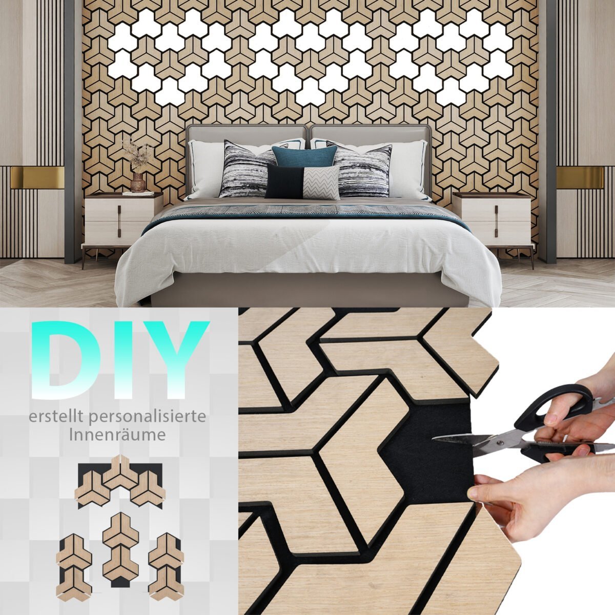 Garso izoliaciniai akustiniai skydeliai su netaisyklingomis medžio juostelėmis (Natūrali) – Paveikslėlis 3