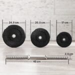 Grindis tausojantis reguliuojamo svorio hantelių rinkinys 40 kg