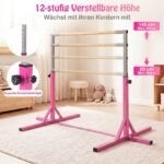 Horizontalus gimnastikos skersinis su 12 aukščio reguliavimo lygių (Rožinė) – Paveikslėlis 3