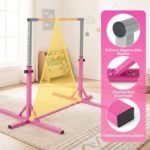 Horizontalus gimnastikos skersinis su 12 aukščio reguliavimo lygių (Rožinė) – Paveikslėlis 4