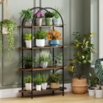 Išlenkta 4 pakopų knygų lentyna (Kaimiška ruda) – Paveikslėlis 3