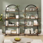 Išlenkta 4 pakopų knygų lentyna (Kaimiška ruda) – Paveikslėlis 5