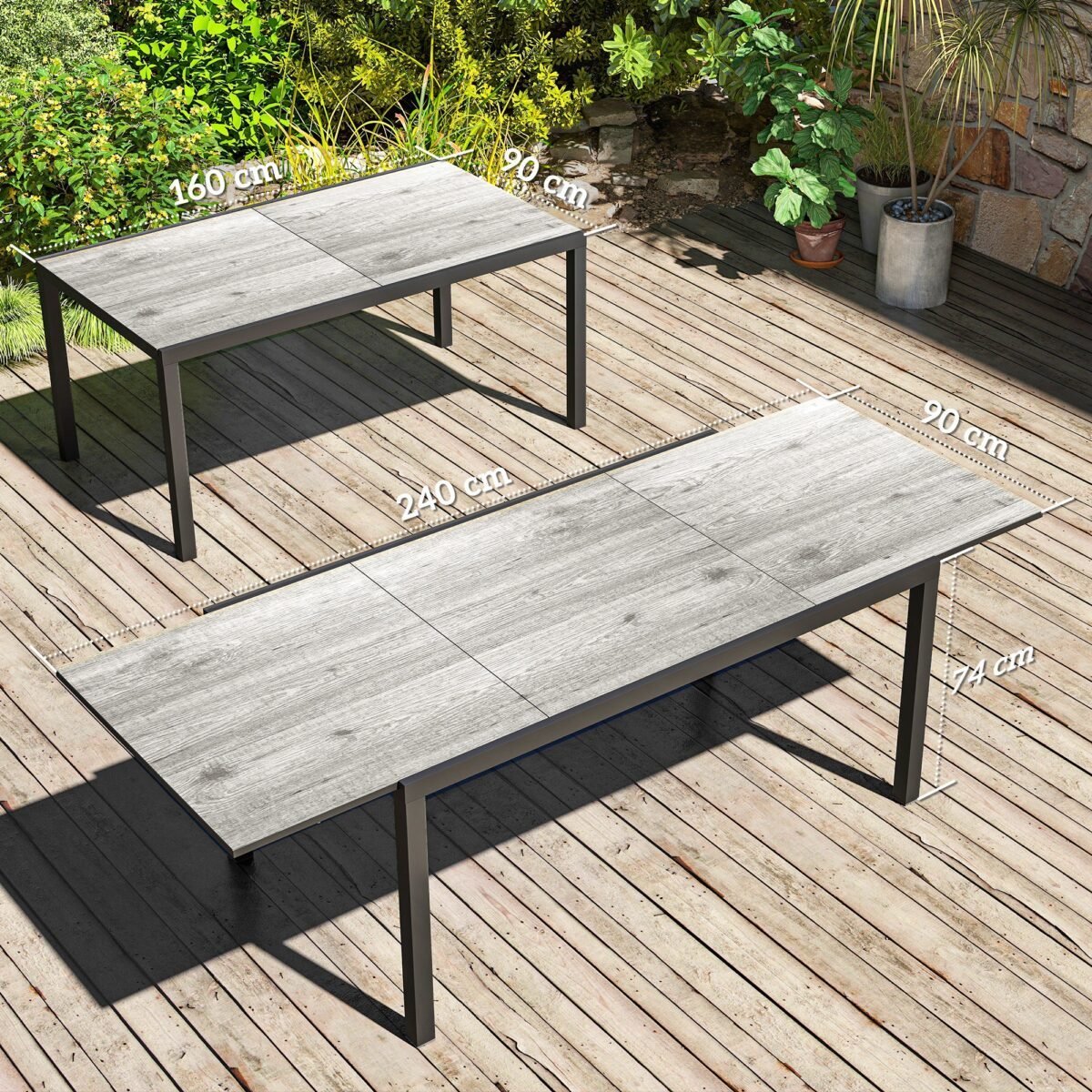 Išplečiamas lauko valgomojo stalas 6-8 asmenims – Paveikslėlis 3