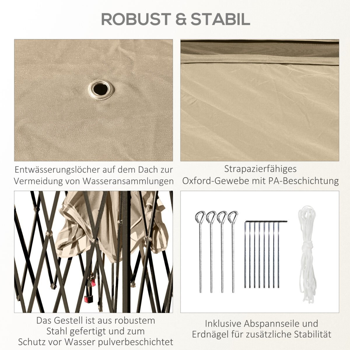 Išskleidžiama sodo pavėsinė su tinklinėmis sienelėmis – Paveikslėlis 7