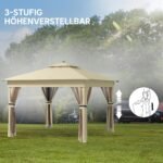 Išskleidžiamas paviljonas su saulės energijos LED apšvietimu