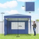 Išskleidžiamas sulankstomas paviljonas, atsparus vandeniui, reguliuojamo aukščio 3x3 m