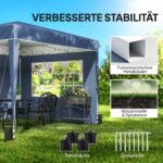 Išskleidžiamas sulankstomas paviljonas, atsparus vandeniui, reguliuojamo aukščio 3x3 m