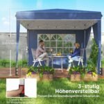 Išskleidžiamas sulankstomas paviljonas, atsparus vandeniui, reguliuojamo aukščio 3x3 m