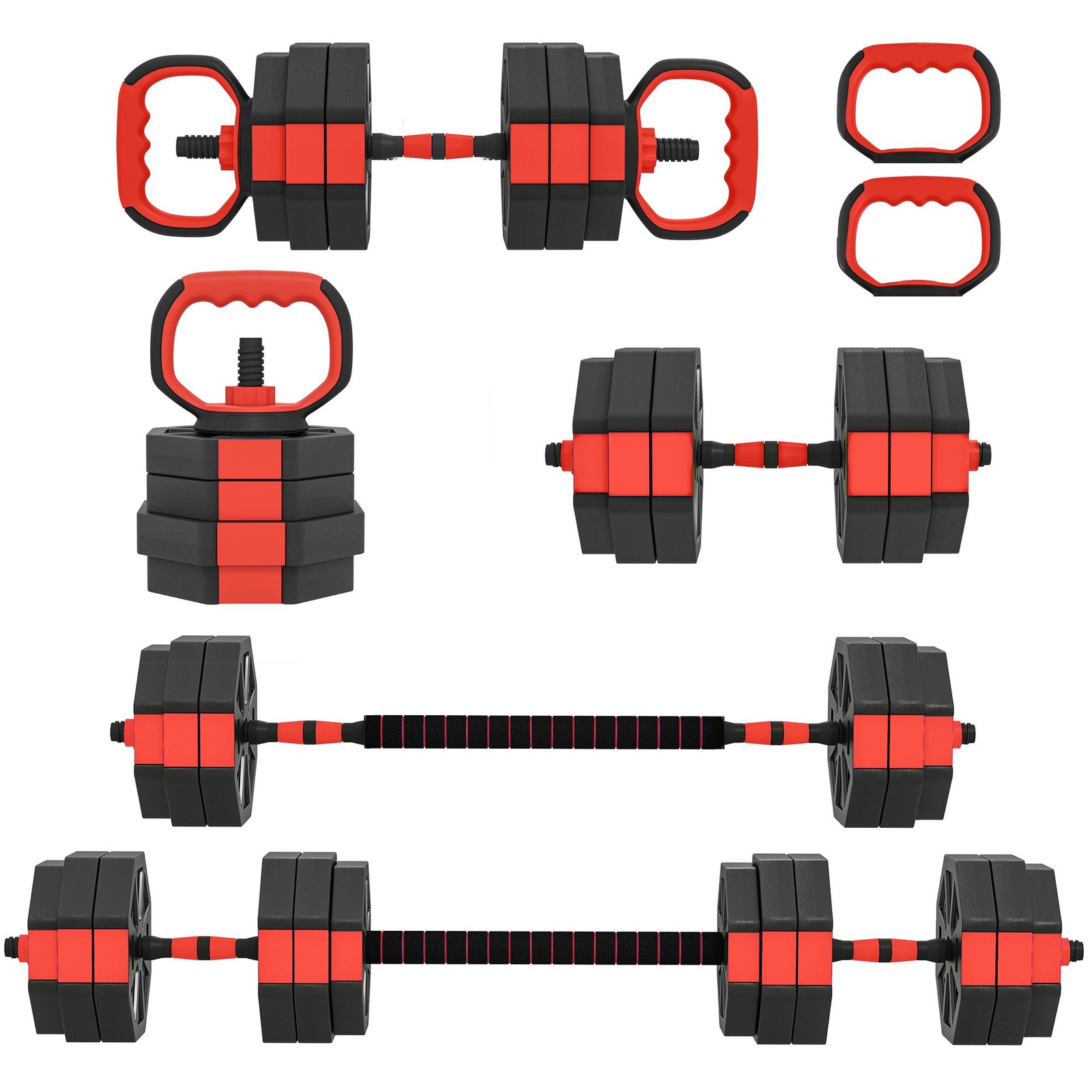 Keturi viename reguliuojamo svorio hantelių rinkinys 25 kg