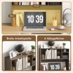 Kompaktiška 4 skyrių rašomojo stalo daiktų lentyna (Ruda) – Paveikslėlis 3