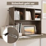 Kompaktiška 4 skyrių rašomojo stalo daiktų lentyna (Ruda) – Paveikslėlis 4