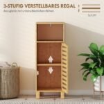 Kompaktiška bambukinė vonios spintelė su žaliuzinėmis durelėmis – Paveikslėlis 5