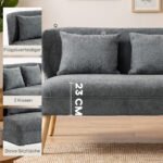 Kompaktiška dvivietė šenilinė sofa su sparnuotu atlošu – Paveikslėlis 5