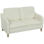 Kompaktiška dvivietė sofa su Sherpa fliso apmušalais