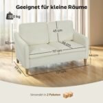 Kompaktiška dvivietė sofa su Sherpa fliso apmušalais