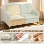 Kompaktiška dvivietė sofa su Sherpa fliso apmušalais