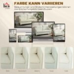 Kompaktiška dvivietė sofa su Sherpa fliso apmušalais