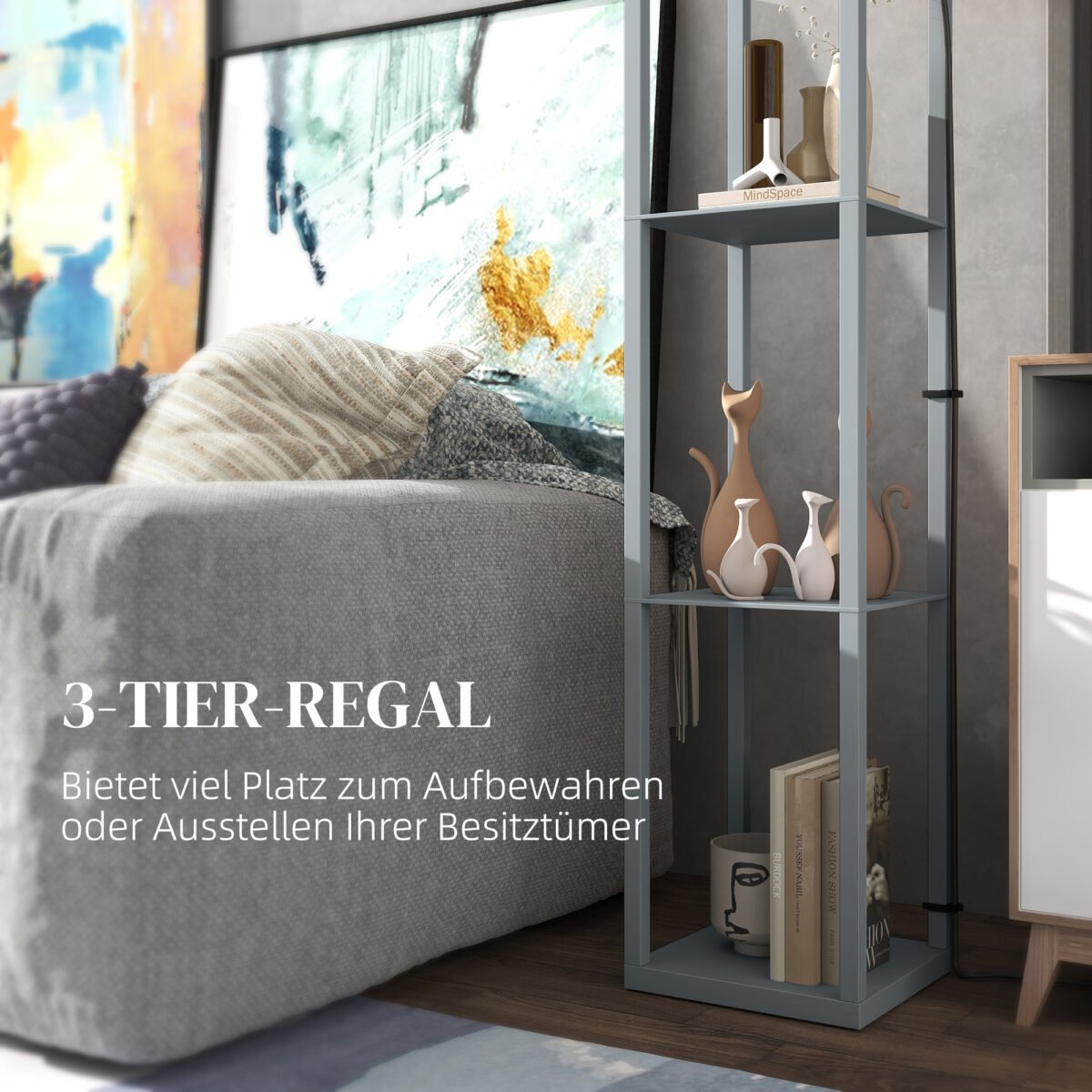 Kompaktiškas pastatomas šviestuvas su 3 lentynomis – Paveikslėlis 6