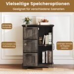 Kredensas su slankiojančiomis durelėmis ir 3 stalčiais (Pilka) – Paveikslėlis 3