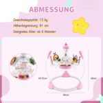 Kūdikių supynės-šokliukas su reguliuojamu aukščiu ir interaktyviais žaislais (Rožinė) – Paveikslėlis 2