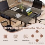 Kvadratinis konferencijų stalas su tvirtu metaliniu rėmu (Pilka) – Paveikslėlis 3