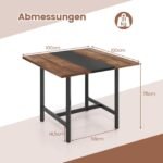 Kvadratinis konferencinis stalas su metaliniu rėmu (Rustikinė ruda) – Paveikslėlis 2