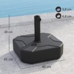 Kvadratinis saulės skėčio stovas, pripildomas iki 25 kg – Paveikslėlis 3