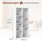 Laisvai pastatoma 7 skyrių knygų lentyna (Balta) – Paveikslėlis 2