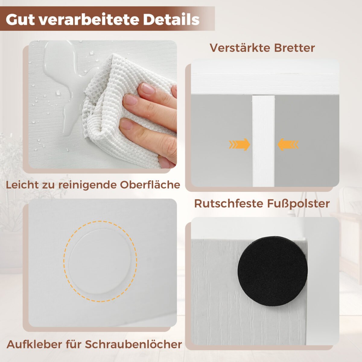 Laisvai pastatoma 7 skyrių knygų lentyna (Balta) – Paveikslėlis 4