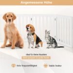 Lankstus 5 plokščių apsauginis užtvaras naminiams gyvūnams 60 cm aukščio (Balta) – Paveikslėlis 3