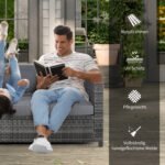 Lauko 3-vietė PE ratano poilsio sofa su pagalvėmis – Paveikslėlis 4