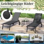 Lauko gultas su reguliuojamu atlošu ratukais ir staliuku (Pilka) – Paveikslėlis 3