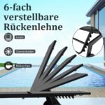 Lauko gultas su reguliuojamu atlošu ratukais ir staliuku (Pilka) – Paveikslėlis 5