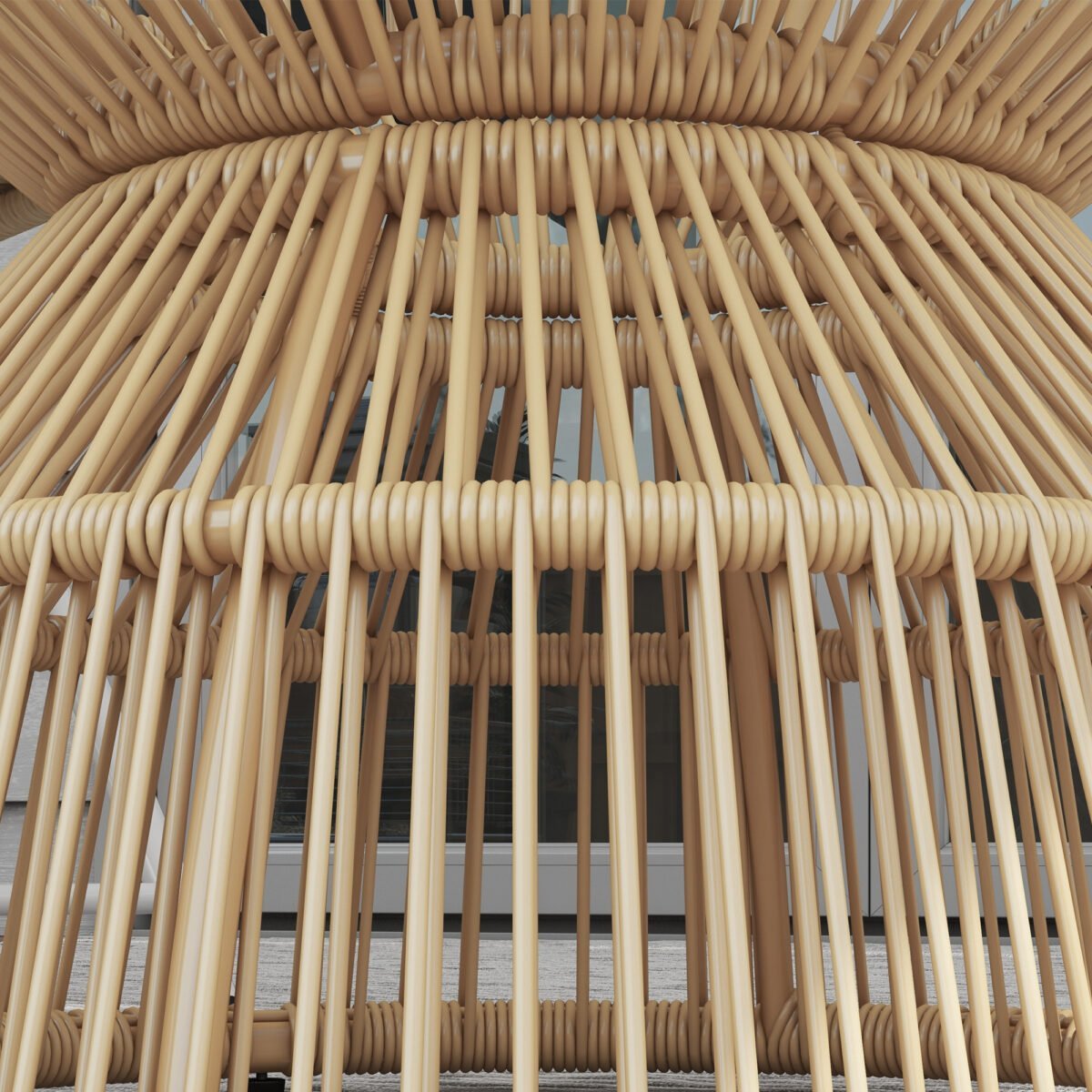 Lauko pagalbinis staliukas iš PE ratano su grūdinto stiklo stalviršiu – Paveikslėlis 7