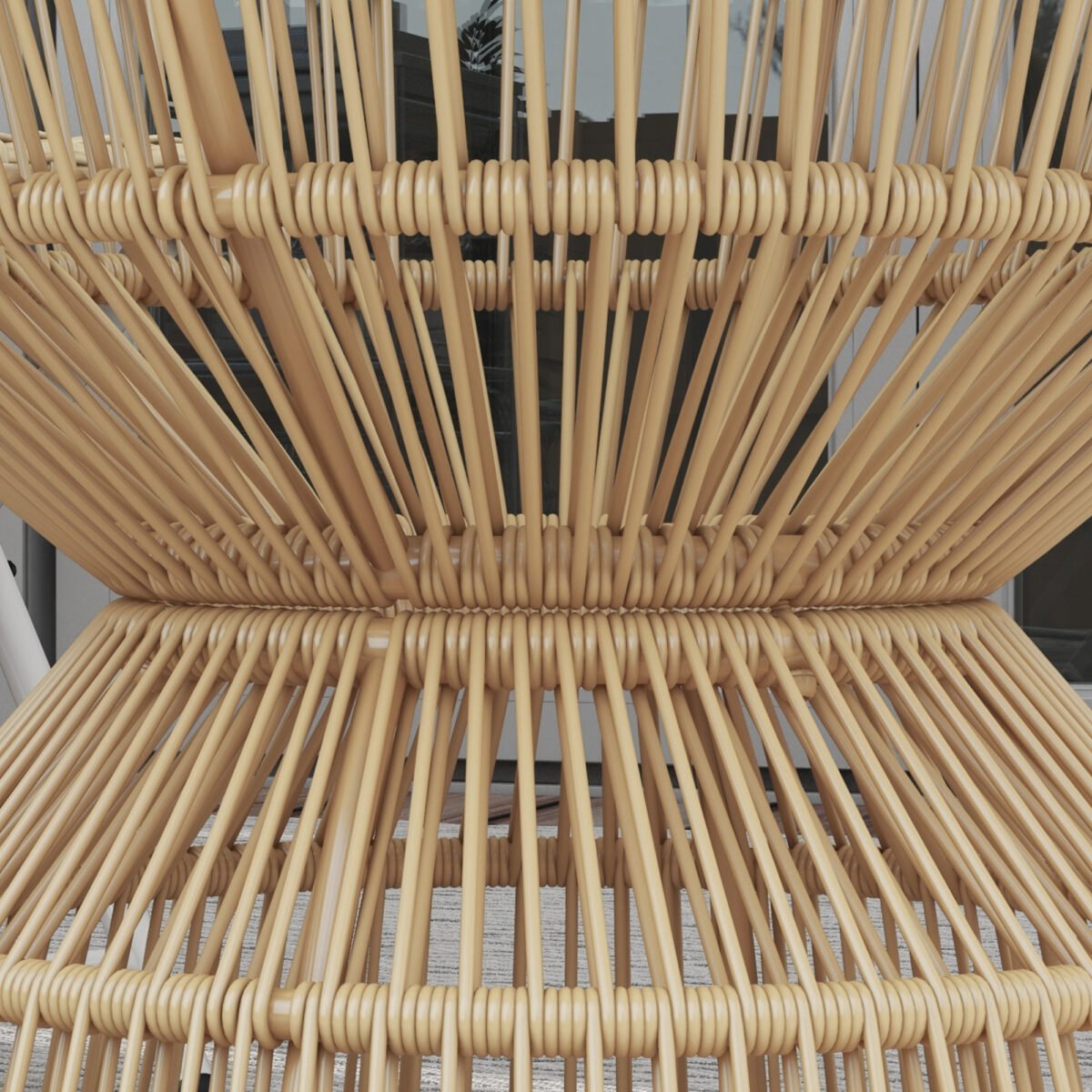 Lauko pagalbinis staliukas iš PE ratano su grūdinto stiklo stalviršiu – Paveikslėlis 9