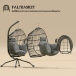 Lauko sūpynių kėdė su stovu, sulankstoma sėdyne ir patogiomis pagalvėlėmis