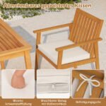 Lauko valgomojo kėdės iš akacijos medienos su nuimamomis pagalvėlėmis (2 vnt.) (Natūrali) – Paveikslėlis 3