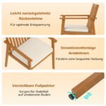 Lauko valgomojo kėdės iš akacijos medienos su nuimamomis pagalvėlėmis (2 vnt.) (Natūrali) – Paveikslėlis 5