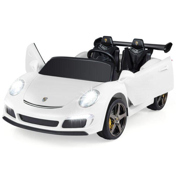 Licencijuotas RUF vaikiškas elektromobilis su 12V akumuliatoriumi ir nuotolinio valdymo pultu (Balta)