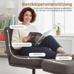 Lino imitacijos pasukamas poilsio krėslas su pakoja – Paveikslėlis 4