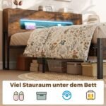 Lovos rėmas su LED apšvietimu ir daiktadėže galvūgalyje (Kaimiška ruda) – Paveikslėlis 3