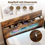 Lovos rėmas su LED apšvietimu ir daiktadėže galvūgalyje (Kaimiška ruda) – Paveikslėlis 5
