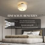 Lubinis šviestuvas su dvigubais lininio audinio gaubtais – Paveikslėlis 5