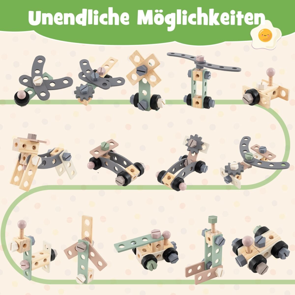 Medinis vaikų įrankių stalas (Natūrali) – Paveikslėlis 5