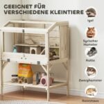 Medinis dviejų aukštų hamsterio narvelis su daiktadėže