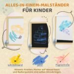 Medinis dvipusis vaikų molbertas reguliuojamo aukščio – Paveikslėlis 4