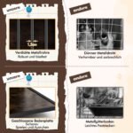 Medinis šunų narvas su 3 durimis ir šoniniu staliuku (Rustikinė ruda ir juoda) – Paveikslėlis 4