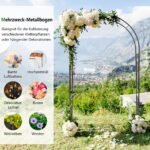 Metalinė sodo arka su tinkleliu vijokliniams augalams (Juoda)
