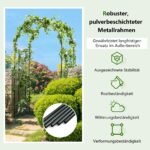 Metalinė sodo arka su tinkleliu vijokliniams augalams (Juoda)
